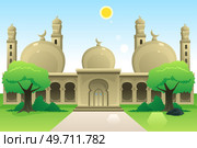 A vector illustration of Islamic Mosque at Noon. Стоковая иллюстрация, агентство Ingram Publishing / Фотобанк Лори
