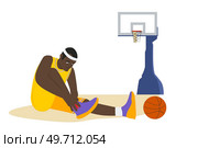 A vector illustration of Injured Basketball Player Sprained Ankle . Стоковая иллюстрация, агентство Ingram Publishing / Фотобанк Лори