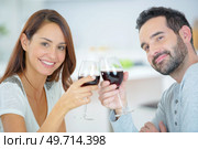 a couple during wine drinking. Стоковое фото, агентство Ingram Publishing / Фотобанк Лори