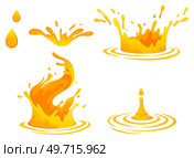 Water and juice splash liquide. Vector Illustration. Fresh juice splashed, energetic portrayal of thirst-quenching goodness A wave shape, tribute to oceans persistent dance A drop orange shape. Water and juice splash liquide. A wave shape, reflection of seas timeless ebb and flow A drop shape, basic unit in. Стоковая иллюстрация, агентство Ingram Publishing / Фотобанк Лори
