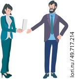 Office workers. Vector illustration. A worker employee demonstrates commitment and dedication to their role An office manager delegates responsibilities and sets priorities A business person adapts. Office workers. In team meeting, challenges are addressed and solutions are proposed Office workers adapt to changing. Стоковая иллюстрация, агентство Ingram Publishing / Фотобанк Лори