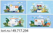 Social media promotion. Content creation Influencer marketing. Social media analytics. Social media crisis management. Manager seo specialist work on project. Referral marketing concept Rating upgrade. Social media promotion. Content creation Influencer marketing. Referral marketing concept Rating upgrade. Стоковая иллюстрация, агентство Ingram Publishing / Фотобанк Лори