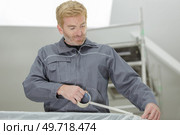painter prepared a room with masking tape. Стоковое фото, агентство Ingram Publishing / Фотобанк Лори