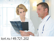 Medical workers looking at xrays. Стоковое фото, агентство Ingram Publishing / Фотобанк Лори