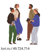 Waiting line, people queuing. Vector illustration. People waiting in line at gas station were filling up before storm In some countries, people vote at election centers set up in schools and public. Waiting line, people queuing. Sometimes, person wait for customer service cbe quite frustrating. Стоковая иллюстрация, агентство Ingram Publishing / Фотобанк Лори