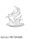 Water and juice splash liquide. One line stroke outline vector Illustration A dripped droplet, solitary actor in play of liquids A spill shape, unscheduled painting etched by accident A water splash. Water and juice splash liquide. A wave shape, reflection of seas timeless ebb and flow A drop shape, basic unit in. Стоковая иллюстрация, агентство Ingram Publishing / Фотобанк Лори