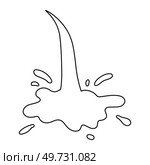 Water and juice splash liquide. One line stroke outline vector Illustration Fresh juice splashed, visual feast of refreshing drink A wave shape, reflection of seas timeless ebb and flow A drop shape. Water and juice splash liquide. Fresh juice splashed, playful exhibit of refreshing beverage A wave shape, beautiful. Стоковая иллюстрация, агентство Ingram Publishing / Фотобанк Лори