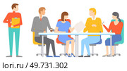 Office people worker. Vector illustration. The office people worker concept emphasizes value teamwork and collaboration Working in organized and efficient manner is essential for every office worker. Office people worker. Communication plays crucial role in smooth functioning office. Стоковая иллюстрация, агентство Ingram Publishing / Фотобанк Лори