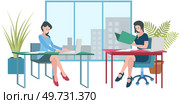 Office workers. Vector illustration. A business person identifies opportunities for business growth and expansion The office workplace emphasizes professionalism and mutual respect Teamwork fosters. Office workers. A worker employee demonstrates professionalism and integrity in their work An office manager fosters. Стоковая иллюстрация, агентство Ingram Publishing / Фотобанк Лори