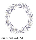 Watercolor wedding wreath with leaves. Illustration. Watercolor wedding wreath with leaves. . Стоковое фото, агентство Ingram Publishing / Фотобанк Лори