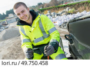 close up of municipal dustman worker. Стоковое фото, агентство Ingram Publishing / Фотобанк Лори