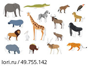 A vector illustration of Wild African Safari Animals Icons. Стоковая иллюстрация, агентство Ingram Publishing / Фотобанк Лори