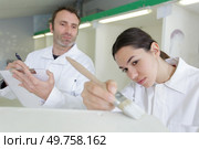 man and woman painting furniture. Стоковое фото, агентство Ingram Publishing / Фотобанк Лори