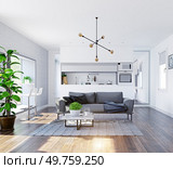 modern home interior with table in the window. 3d rendering design concept. modern home interior. Стоковое фото, агентство Ingram Publishing / Фотобанк Лори