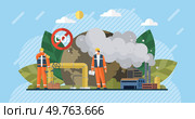 Carbon dioxide vector illustration. Eco-conscious individuals strive to minimize their carbon dioxide footprint Environmental conservation efforts target reduction carbon emissions globally. Carbon dioxide. Climate change poses significant threat to environmental well-being. Стоковая иллюстрация, агентство Ingram Publishing / Фотобанк Лори