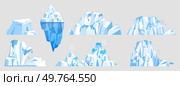 Glaciers vector illustration. Frozen floes, like drifting dreams, navigate polar seas with quiet determination Glaciers, like frozen architects, shape contours Earth The Antarctic wilderness. Glaciers. The Antarctic wilderness, with its glacial expanse, is realm quiet beauty. Стоковая иллюстрация, агентство Ingram Publishing / Фотобанк Лори