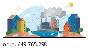 Waste pollution vector illustration. Plastic pollution in our oceans and waterways has reached alarming levels worldwide Waste pollution exacerbates social issues such as poverty, health disparities. Waste pollution. Waste pollution impacts marginalized communities disproportionately, exacerbating social inequalities. Стоковая иллюстрация, агентство Ingram Publishing / Фотобанк Лори