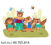 Animal band vector illustration. Join musical festivities as cheerful marching band animals parades with celebration Celebrate natures rhythms with wildlife concert. Animal band. Join musical festivities as cheerful marching band animals parades with celebration. Стоковая иллюстрация, агентство Ingram Publishing / Фотобанк Лори