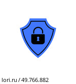A shield icon with a padlock symbol, representing protection, security, and privacy. Ideal for cybersecurity, online safety, data protection, and tech illustrations in vector format.. Shield icon with padlock symbol, representing protection, security, and privacy. Cybersecurity concept. Стоковая иллюстрация, агентство Ingram Publishing / Фотобанк Лори