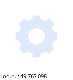 Light blue gear icon on white background, symbolizing settings or configuration. Ideal for technology, software development, and user interface design illustrations or educational content.. Light Blue Gear Icon on White Background Representing Settings or Configuration. Стоковая иллюстрация, агентство Ingram Publishing / Фотобанк Лори