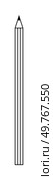 A black and white, linear, vector-style representation of a pencil. Ideal for art, education, stationery, minimalism, and design logos. Clean, sharp lines, monochromatic aesthetic, vector art.. Classic Black and White Pencil Drawing Highlighting Simplicity and Precision for Minimalist Design Projects. Стоковая иллюстрация, агентство Ingram Publishing / Фотобанк Лори