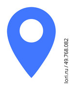 Simple blue pin with a round cutout, symbolizing location and navigation. Ideal for maps, travel guides, geolocation apps, tourism, and directions. Clean, minimalist vector style.. Blue Map Pin Symbol Highlighting Location and Navigation Concepts. Стоковая иллюстрация, агентство Ingram Publishing / Фотобанк Лори