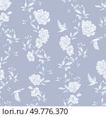 Graphic seamless pattern with flowers and birds. Illustration. Graphic seamless pattern with flowers and birds. . Стоковое фото, агентство Ingram Publishing / Фотобанк Лори