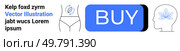 Kelp foxd zyrm text next to a womans waistline, blue BUY button, and a head profile with leaf design. Ideal for body health, e-commerce, mental wellness, minimalism, vector graphics, user interface. Various Elements Including Typography, Womans Waistline, Purchase Button, and Profile with Leaf. Стоковая иллюстрация, агентство Ingram Publishing / Фотобанк Лори