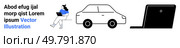 Person working on laptop, car, and laptop icon. Ideal for remote work, mobile workforce, modern lifestyle, business travel, digital nomad, productivity solutions, and mobile office concepts. Landing. Remote Work Concept with Person on Laptop, Car, and Laptop Icon Representing Flexible Work Style. Стоковая иллюстрация, агентство Ingram Publishing / Фотобанк Лори