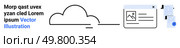 Cloud outline connecting to a file window displaying image and text documents with checkmarks and notes on the side. Ideal for tech, business, productivity, teamwork, cloud services, file sharing. Cloud-Based Document and Image Sharing Interface with Collaborative Tools. Стоковая иллюстрация, агентство Ingram Publishing / Фотобанк Лори