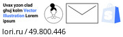 Womans avatar with a bun hairstyle, an email envelope, and a shopping bag with an S letter. Ideal for e-commerce, communication, newsletters, digital marketing, and online shopping themes. Landing. Female Avatar, Email Envelope Symbol and Shopping Bag with Text in Blue and Black Colours. Стоковая иллюстрация, агентство Ingram Publishing / Фотобанк Лори