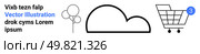 Two outlined trees, large outlined cloud, shopping cart with notification badge, blue text, black text, white background. Ideal for websites, apps, ecommerce, nature themes, minimalistic designs. Minimalistic Nature, Cloud, and Shopping Cart Elements for Landing Pages. Стоковая иллюстрация, агентство Ingram Publishing / Фотобанк Лори