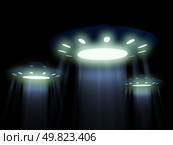 flying UFO. 3D. Стоковое фото, агентство Ingram Publishing / Фотобанк Лори