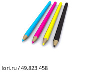 CMYK pencils. 3D. Стоковое фото, агентство Ingram Publishing / Фотобанк Лори