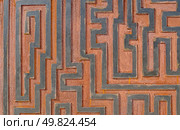 Metal rusty background, with geometrical shapes forming a labyrinth. Стоковое фото, агентство Ingram Publishing / Фотобанк Лори