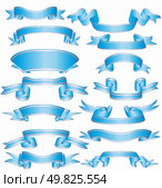 biggest collection of vector azure ribbons on white. Стоковая иллюстрация, агентство Ingram Publishing / Фотобанк Лори