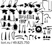 biggest collection of vector garden instruments silhouettes. Стоковая иллюстрация, агентство Ingram Publishing / Фотобанк Лори