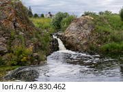 Байновский водопад  на реке Большая Калиновка. Свердловская область, Россия. Стоковое фото, фотограф Pukhov K / Фотобанк Лори