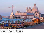 Santa Maria Della Salute Church at Grand canal Venice morning. Стоковое фото, агентство Ingram Publishing / Фотобанк Лори