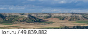 Landscape of Valladolid Province taken from Penafiel Castle, Spain created in the 10th century and located at the Hill. Стоковое фото, агентство Ingram Publishing / Фотобанк Лори