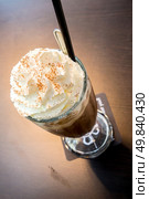 Cup of iced mocha coffee with whipping cream. Стоковое фото, агентство Ingram Publishing / Фотобанк Лори