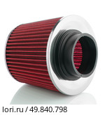 Air cone filter on white background. Vehicle Modification Accessories. Стоковое фото, агентство Ingram Publishing / Фотобанк Лори