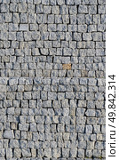 Cobbled pavement pattern made of granite cubes. Стоковое фото, агентство Ingram Publishing / Фотобанк Лори