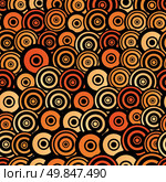 Retro style seamless circle pattern. For easy making seamless pattern just drag all group into swatches bar, and use it for filling any contours. EPS 10. Стоковая иллюстрация, агентство Ingram Publishing / Фотобанк Лори