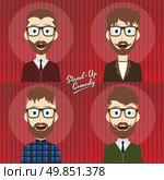 male stand up comedian cartoon character vector illustration. hilarious guy stand up comedian cartoon. Стоковая иллюстрация, агентство Ingram Publishing / Фотобанк Лори