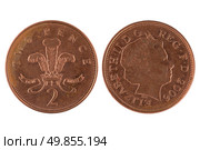 One penny coin isolated on white background. Стоковое фото, агентство Ingram Publishing / Фотобанк Лори