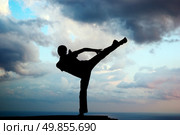 Kung fu at the edge. Element of design. Стоковое фото, агентство Ingram Publishing / Фотобанк Лори