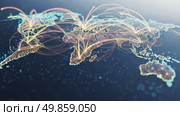 Digital globe with interconnected lines representing global network. Стоковое AI-видео, аниматор KATERINA AI / Фотобанк Лори