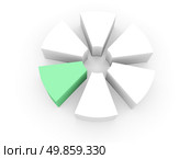 pie chart divided into parts with the release of one of the parts. 3d. Стоковое фото, агентство Ingram Publishing / Фотобанк Лори