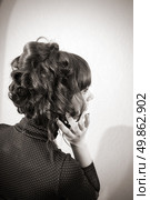 beautiful female hairstyle. back view. Стоковое фото, агентство Ingram Publishing / Фотобанк Лори
